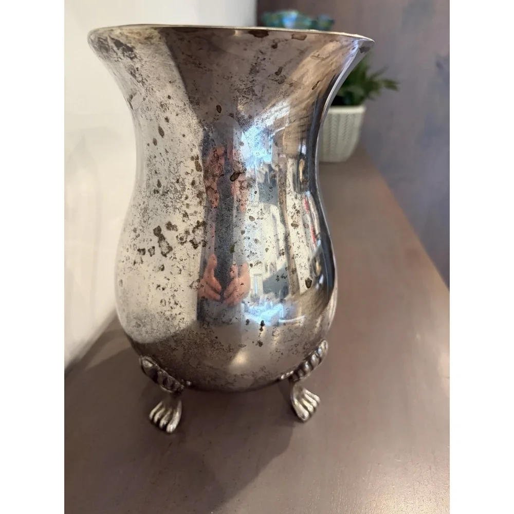 Leonard Silver Plated Pitcher Coffee Tea Pot Footed Antique Ornate fancy elegent